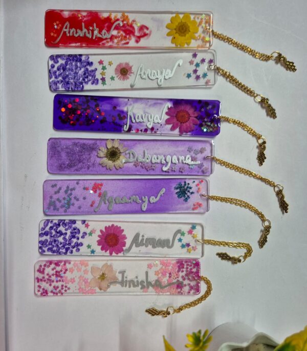 personalised resin bookmarks