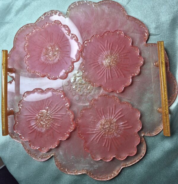 Flower shape tray set 2