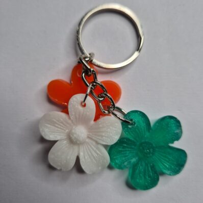 tricolour flowers keychains 2