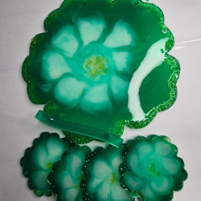 green flower tray 2