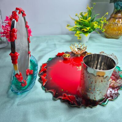 Zigzag Resin Karwachauth Thali