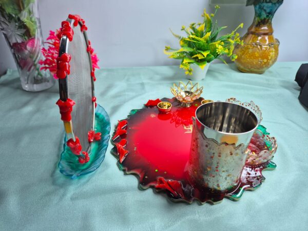 Zigzag Resin Karwachauth Thali