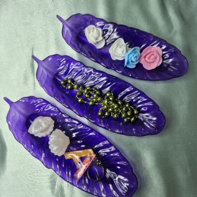 leaf shape tray purple colour