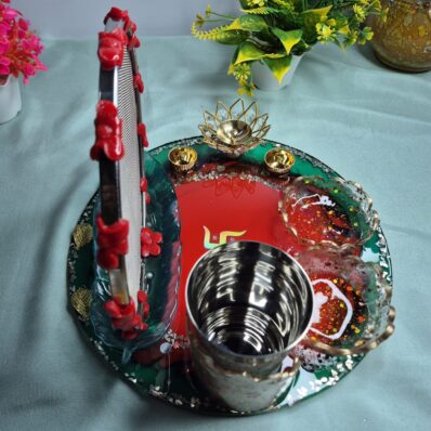 karwachauth thali redgreen 1