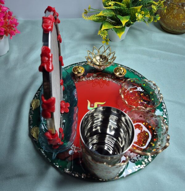 karwachauth thali redgreen 1