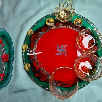 karwachauth thali redgreen 3