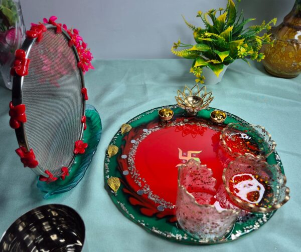 karwachauth thali redgreen 4