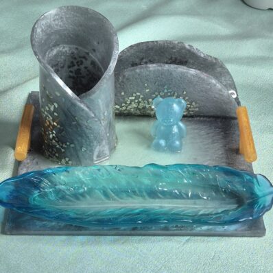 spoon holder tray set grey