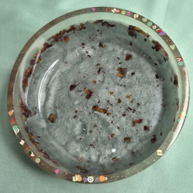 metallic grey with rose petals snack bowl