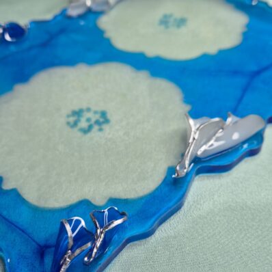 resin designer tray set blue