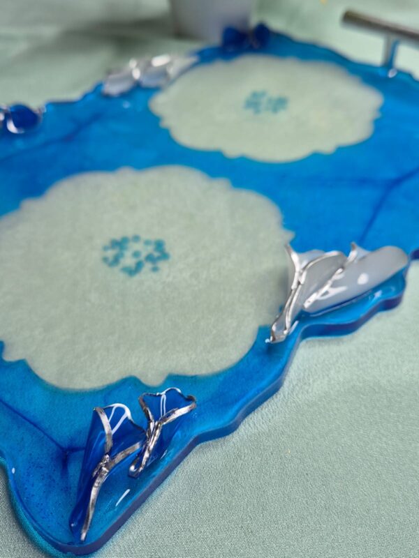 resin designer tray set blue