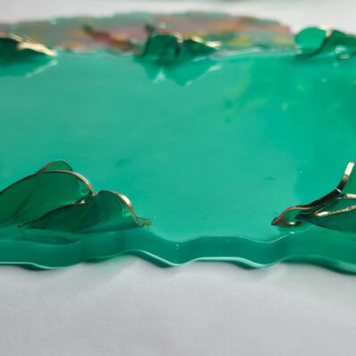 resin designer tray set green