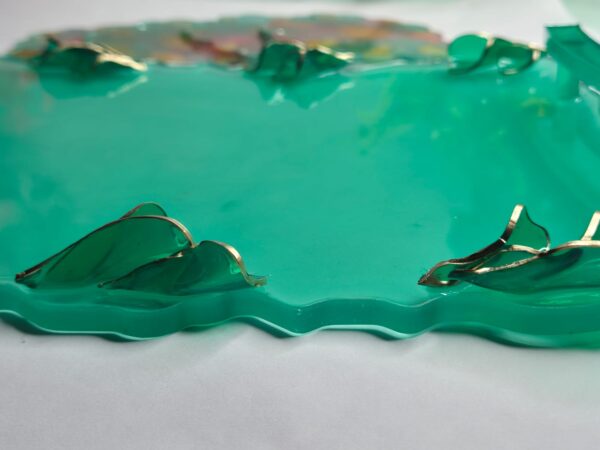 resin designer tray set green