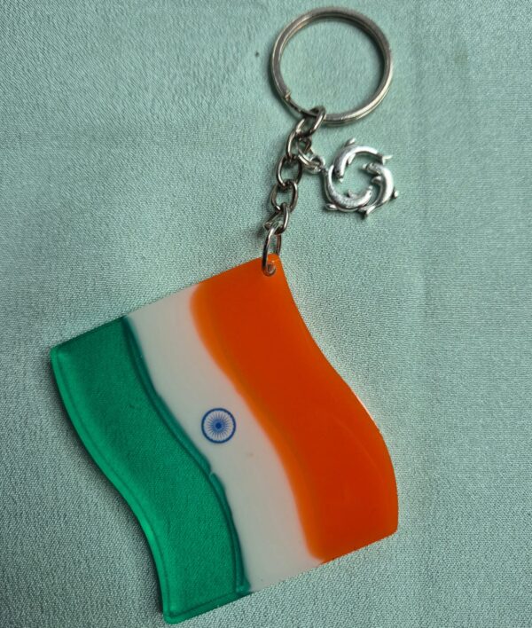 indian flag keychains made of resin